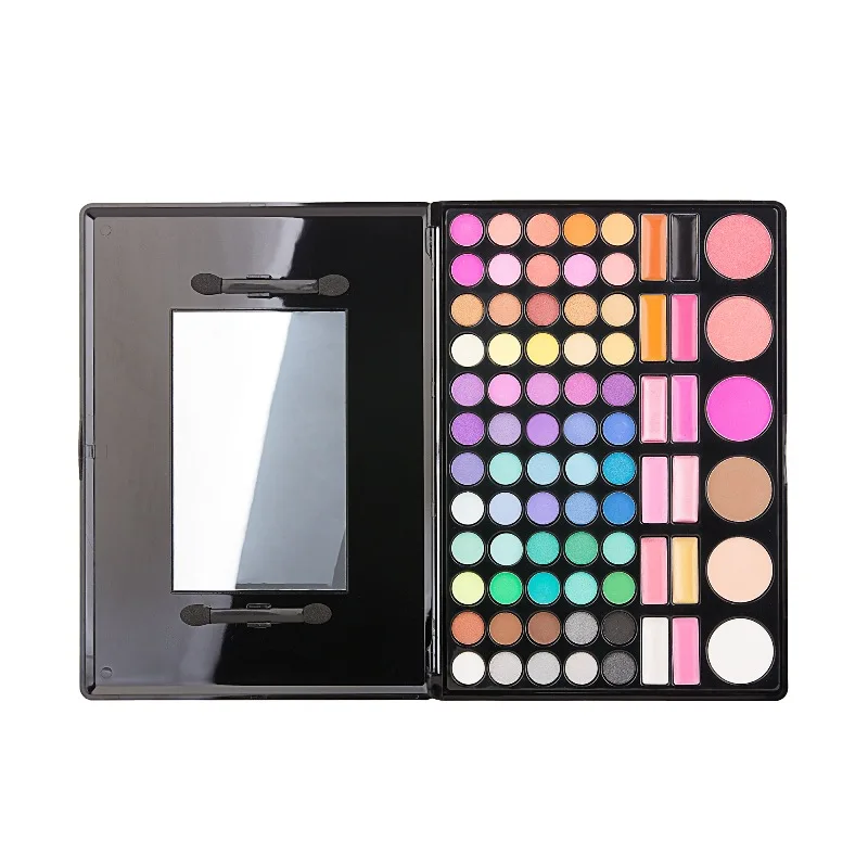 

78 color eyeshadow earth color pearlescent matte eyeshadow palette lip gloss blush single layer makeup box full set