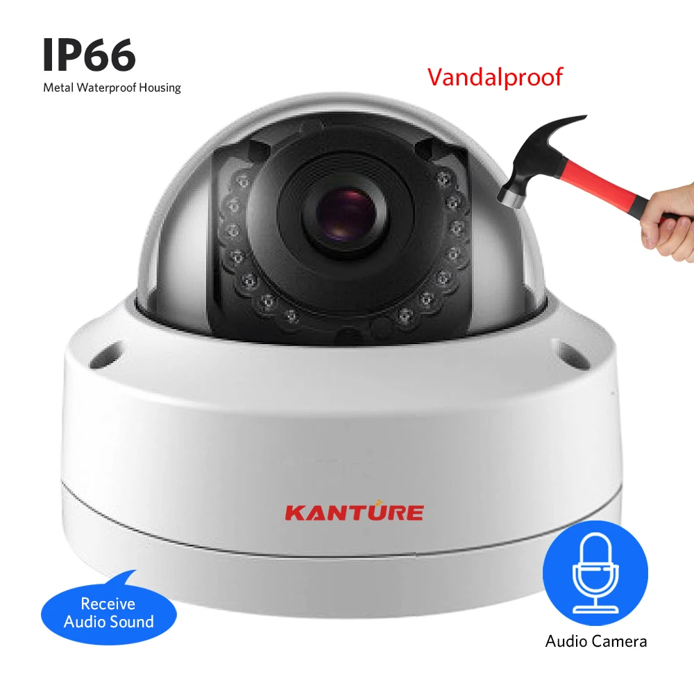 KANTURE 16CH H.265+ 4MP POE CCTV NVR система 16X1080P Аудио Антивандальная Безопасность Крытый Открытый IP Камера видеонаблюдения комплект