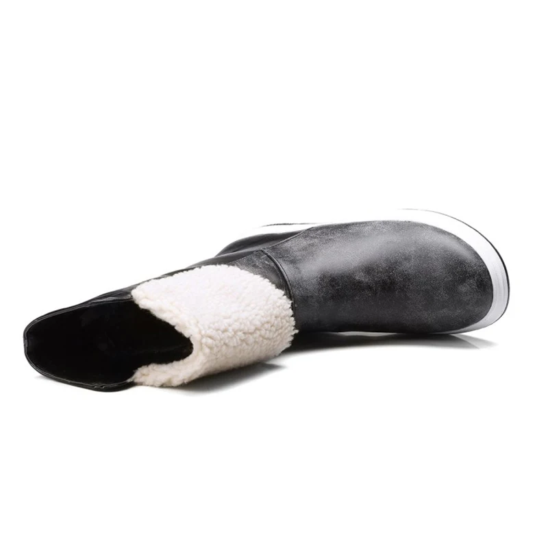 Новые зимние ботинки модные Теплые ботильоны на толстой подошве бархатные