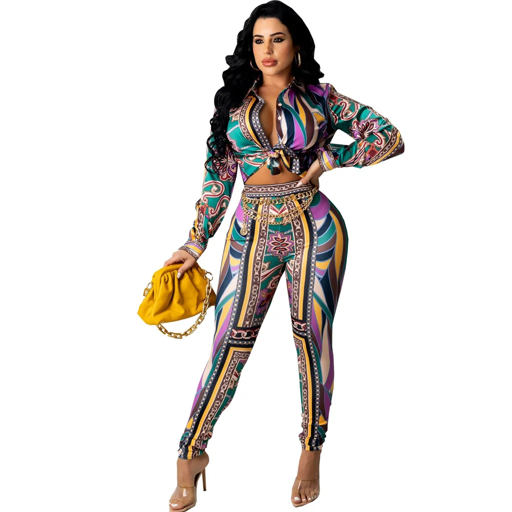 

Women Casual Bodycon Trousers Set Shirts+Pants Suit Female 2PCS Outfits Women Fashion Streetwear Two Piece Sets