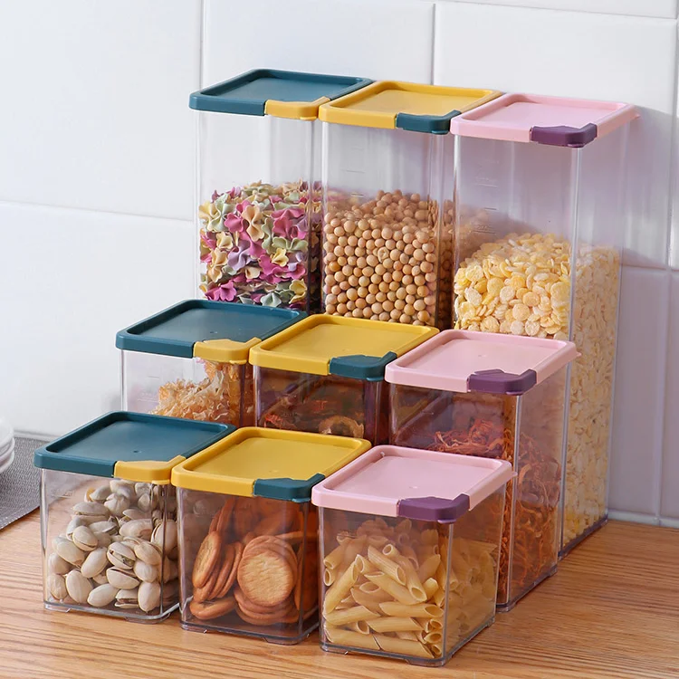 

Sealed Plastic Storage Jars Kfood Itchen Nordic Cookie Tea Sugar Coffee Storage Jar Household Barattoli Cucina Home Items DG50PG