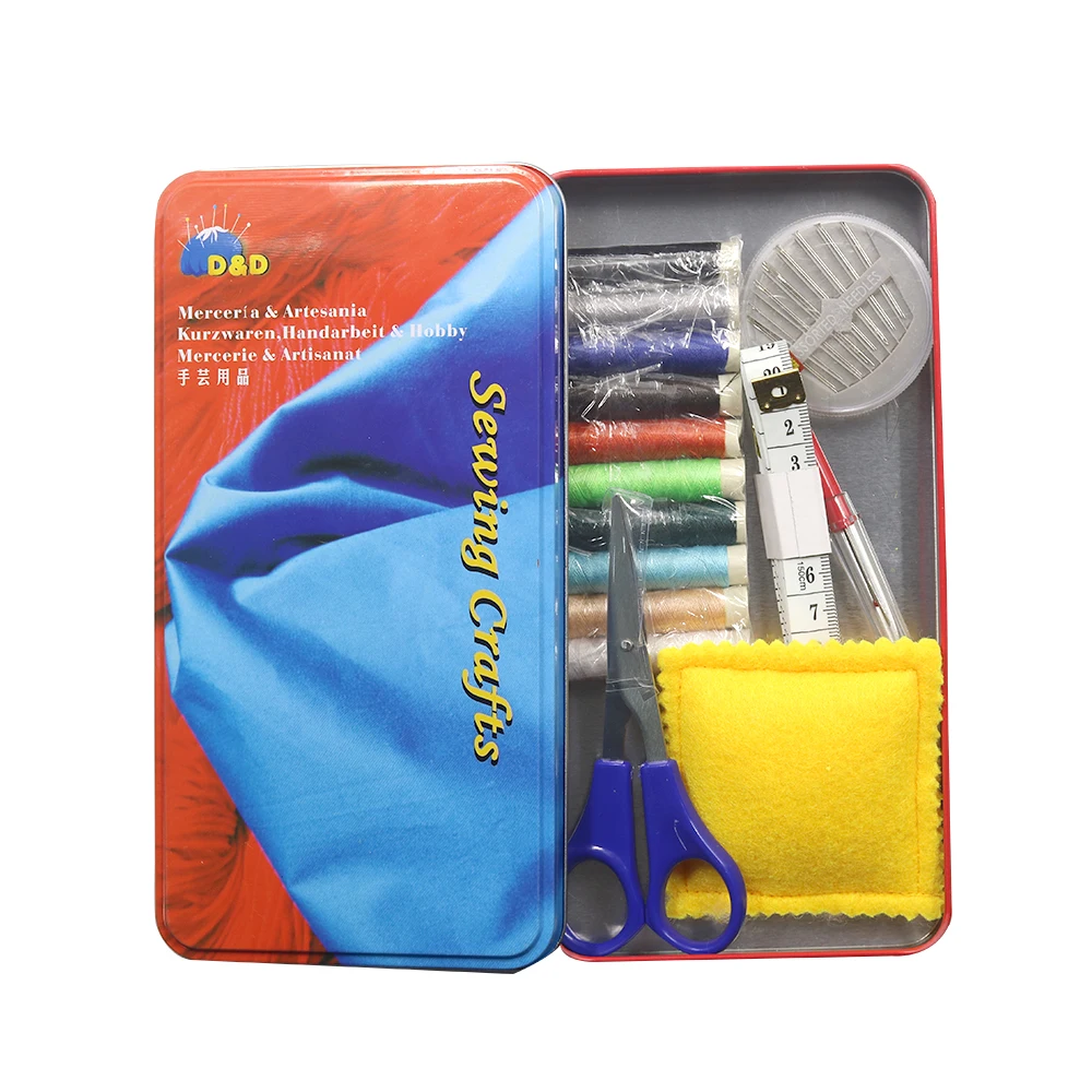 Металлическая дорожная коробка для шитья с швейным набором наборы и вышивки
