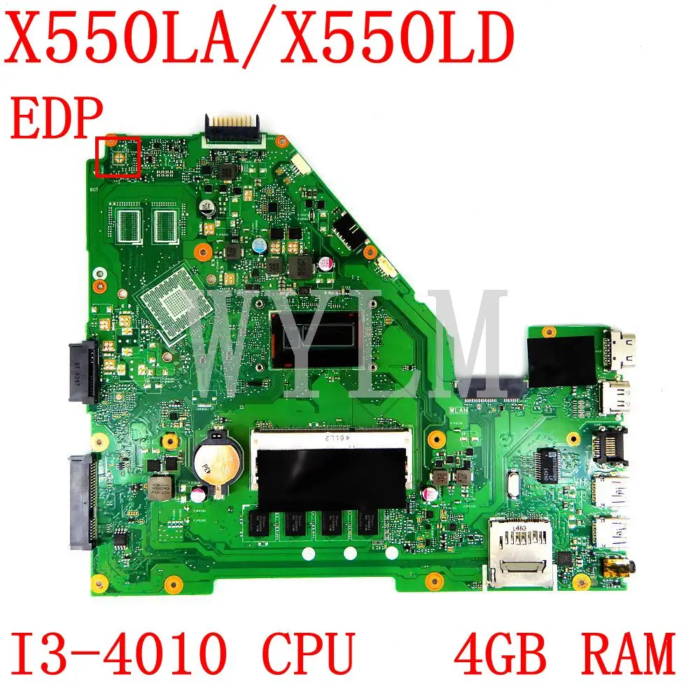 

X550LA Motherboard I3-4010 CPU 4GB RAM For ASUS A550L X550LD R510L X550LC X550L X550 laptop Motherboard X550LA Mainboard Test OK