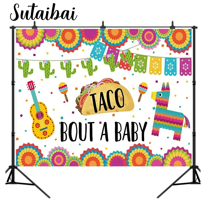 

Taco Bout A Baby Party Backdrop Mexico Fiesta Cactus Baby Shower Party Banner Decoration Cinco De Mayo Background Photobooth