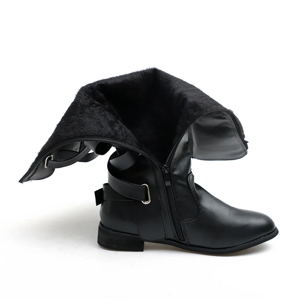 Обувь; женские ботинки; zapatos de mujer; женские ботинки; зимние высокие сапоги до колена с перекрестными ремешками; Теплая обувь в ковбойском стиле