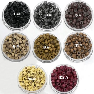 Алюминиевое микро-кольцо 200 шт.лот 5,0*3,0 мм, силиконовая подкладка, бусины, трубка для перьев, инструменты для наращивания человеческих волос