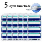 Кассеты для бритья Gilettee Fusion, сменные Мужские t-образные головки, 5 лезвий, нержавеющая сталь, бритвенные кассеты для мужчин, ручные