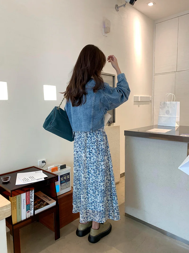 Платье женское шифоновое с V-образным вырезом и цветочным принтом | Женская