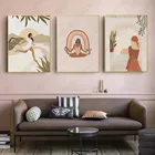 Современная Абстрактная Картина на холсте с изображением девушки, занимающейся йогой, плакат в скандинавском стиле, Художественная печать, картина, обои, украшение для дома