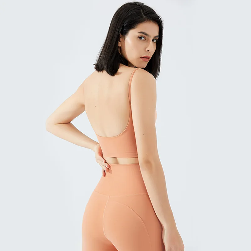 Бюстгальтер для йоги с эффектом пуш-ап и открытой спиной хорошее качество