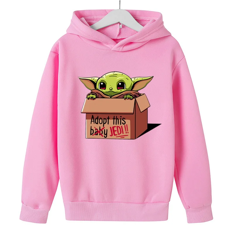 New Baby Yoda Printed Cute Grogu Hoodies Casual Children Hoodie Fashion Teen Hoodies Sweatshirt Fall Clothes for Toddler Girls