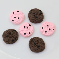 chocolate colour 20mm kawaii sweets amos cookie flatback cabochon for diy craft decoration