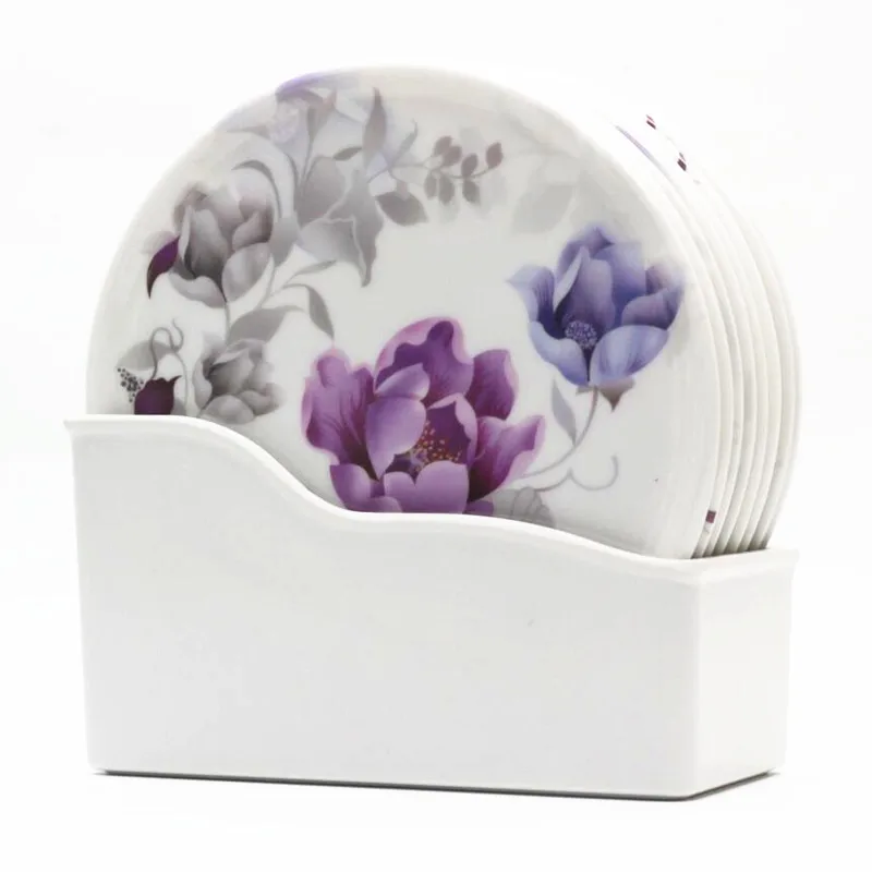 

Europe Insulation Plastic Coaster Placemat Cute Coaster Holder Round Personalized Design Posavasos Ceramica Drinkware EC50BD