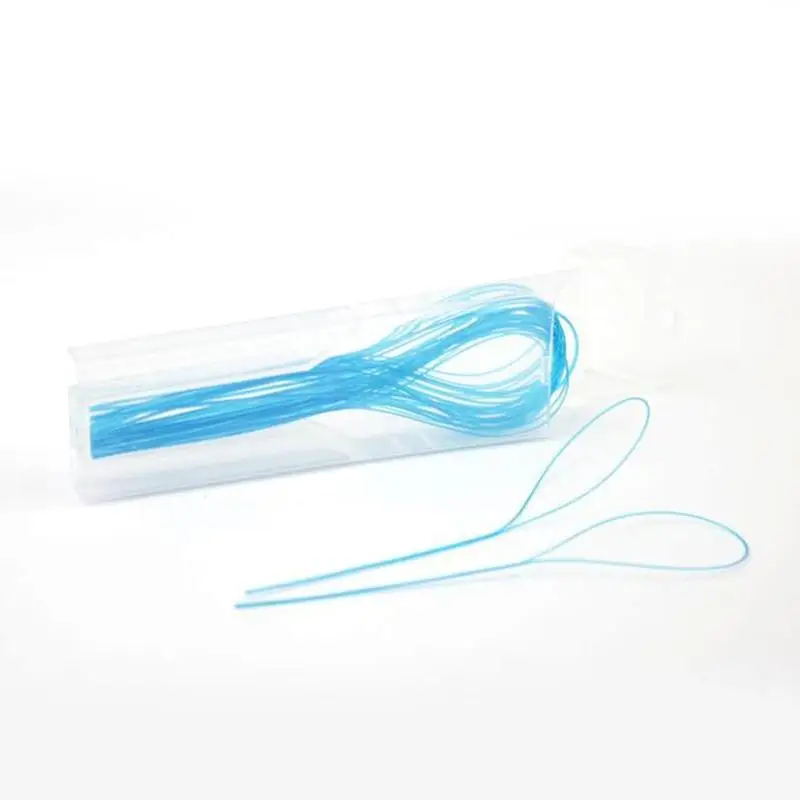 Цветной случайный стоматологический для ротовой полости нить Threader flossing игла игрушка износ свинцовые обручи для коррекции через свинцовые подтяжки стальная зубная тяга