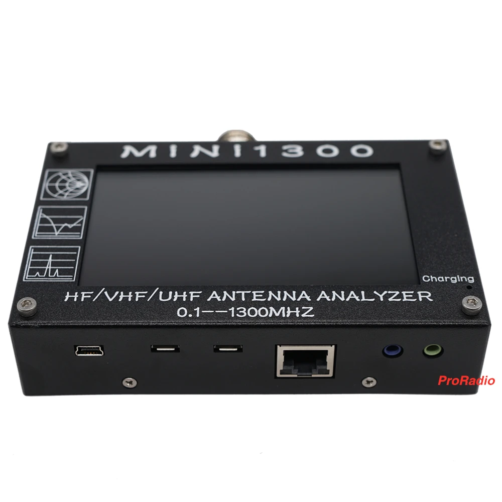 MINI1300 антенный анализатор сенсорного экрана 0,1-1300 МГц мини 1300 кв УКВ УВЧ КСВ антенный анализатор 4,3 дюймов lcd 1.5A батарея внутри