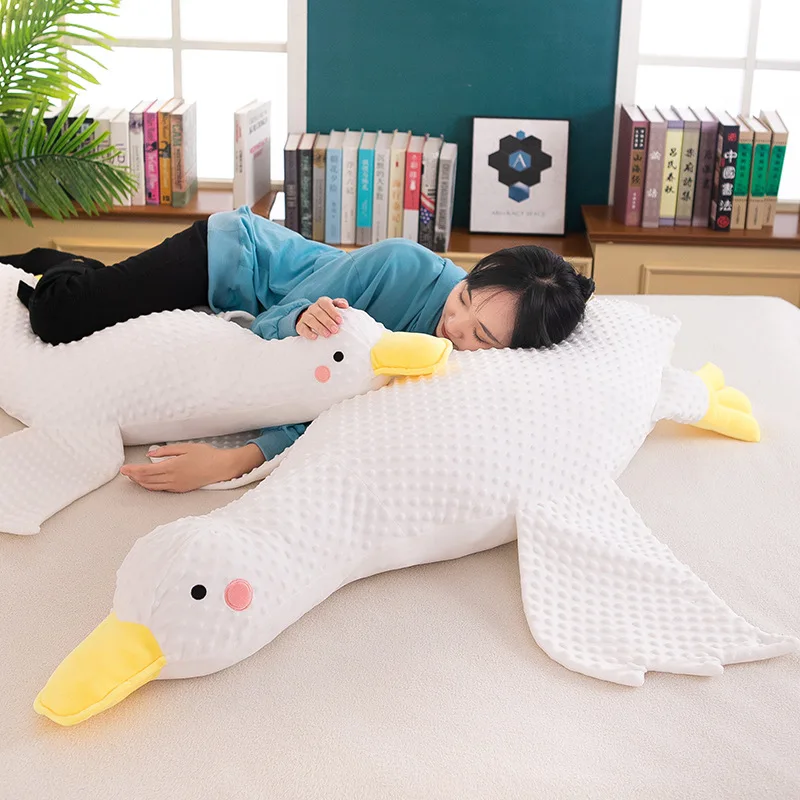 

70-130CM Big White Goose Soft Cute Pillow Simulation Doll Plush Toy Children Gift Sand Sculpture Duck Plush Toy Pillow Sleeping