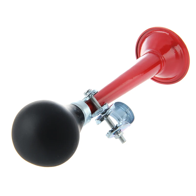 

Bicycle Bike Retro Metal Air Horn Hooter Bell Bugle Rubber Squeeze Bulb Red