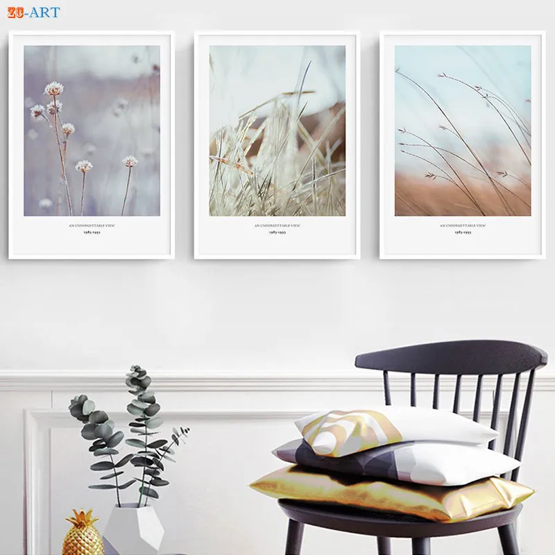 Растительный принт цветок холст живопись диван настенное искусство плакат