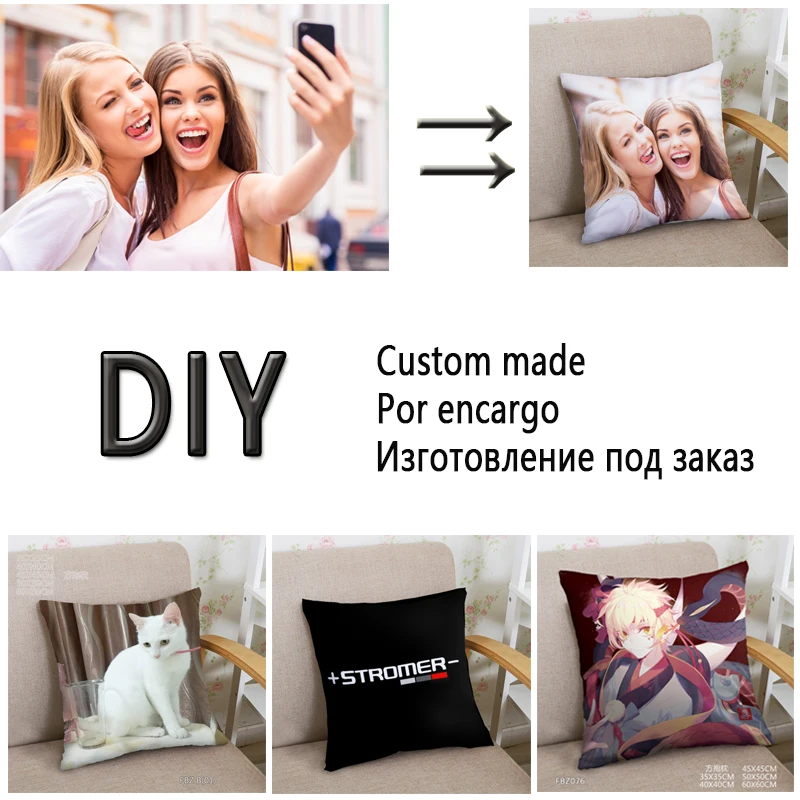 DIY Изображение на заказ Печать Подушка 2 стороны фото Подгонянная домашний