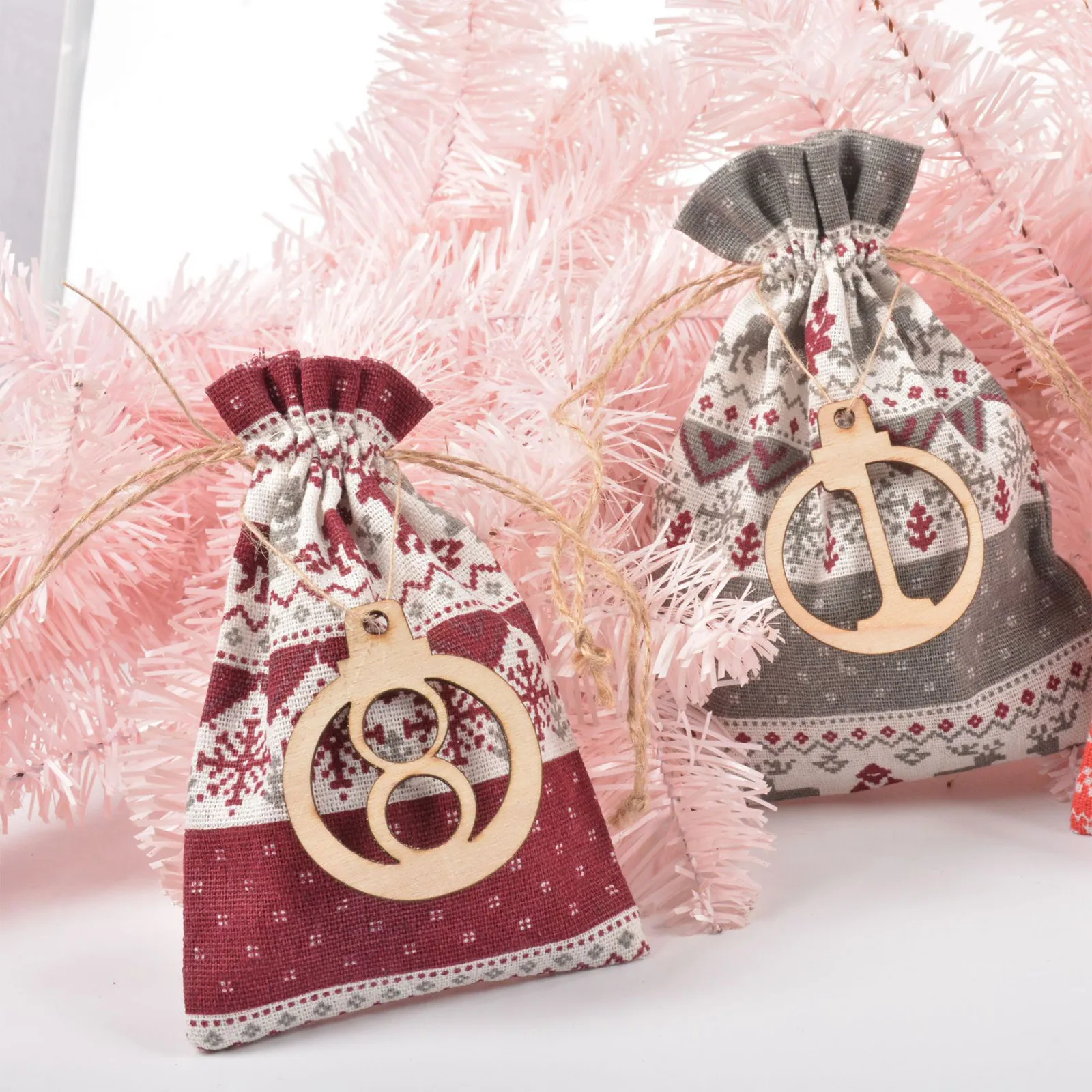 24pcs Digital Christmas Drawstring Burlap-bag Advent Calendar Countdown Gift Candy Biscuit Chocolate Packaging Bag Pendant Toy | Игрушки и
