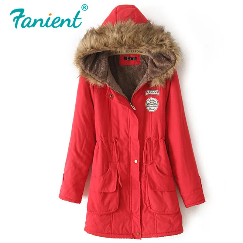 

2021 Winter Women's Hooded Long Coats Fur Collar Waist And Velvet Thick Warm Long Cotton Coat Jacket Female Warm Outwear Christm