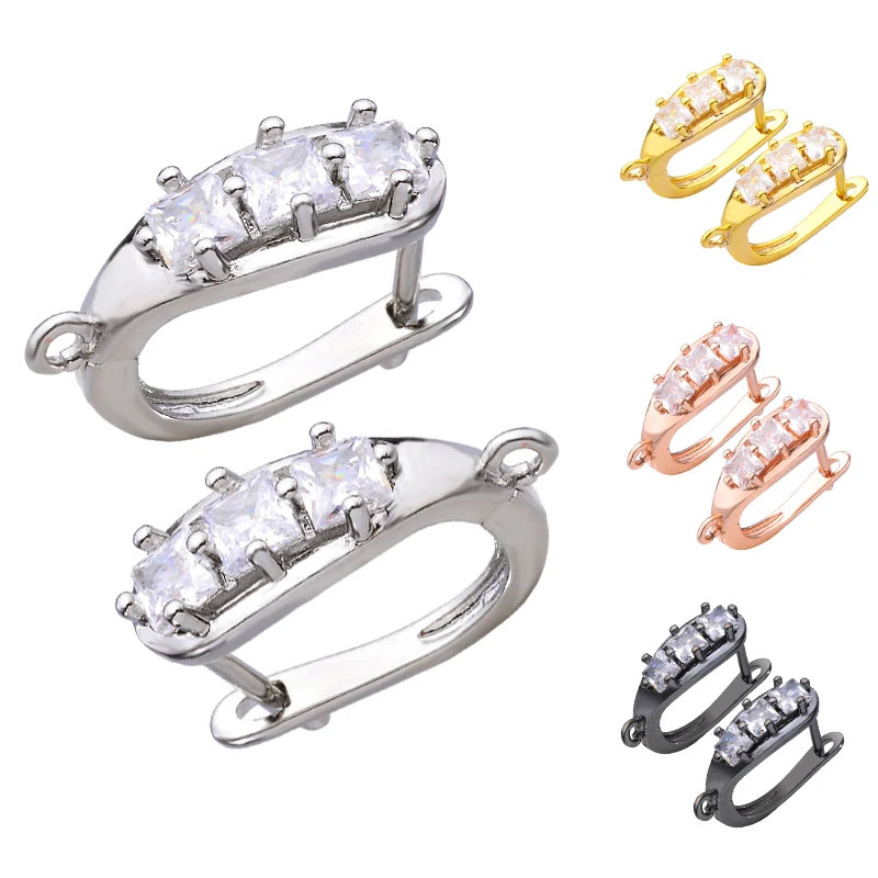 

1 pair 18x15mm Schwenzy DIY Earring Findings Silver color Basic Fastener Earring Hook Accessories For Handmade Earring Making
