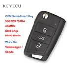 Keyecu OEM полусмарт-проектор 434 МГц ID48 чип для Volkswagen MQB Golf для Skoda Octavia A7 5G0959752BA 5G0 959 752BA