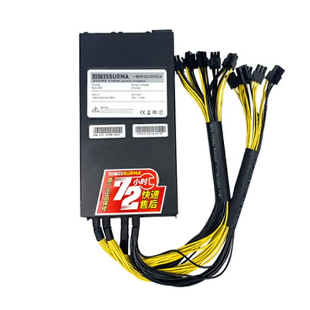 

2500W Miner Power Supply 95% High Efficiency Single 12V 10 6Pin Minimum Size Power Supply support E9+ S9i L3+