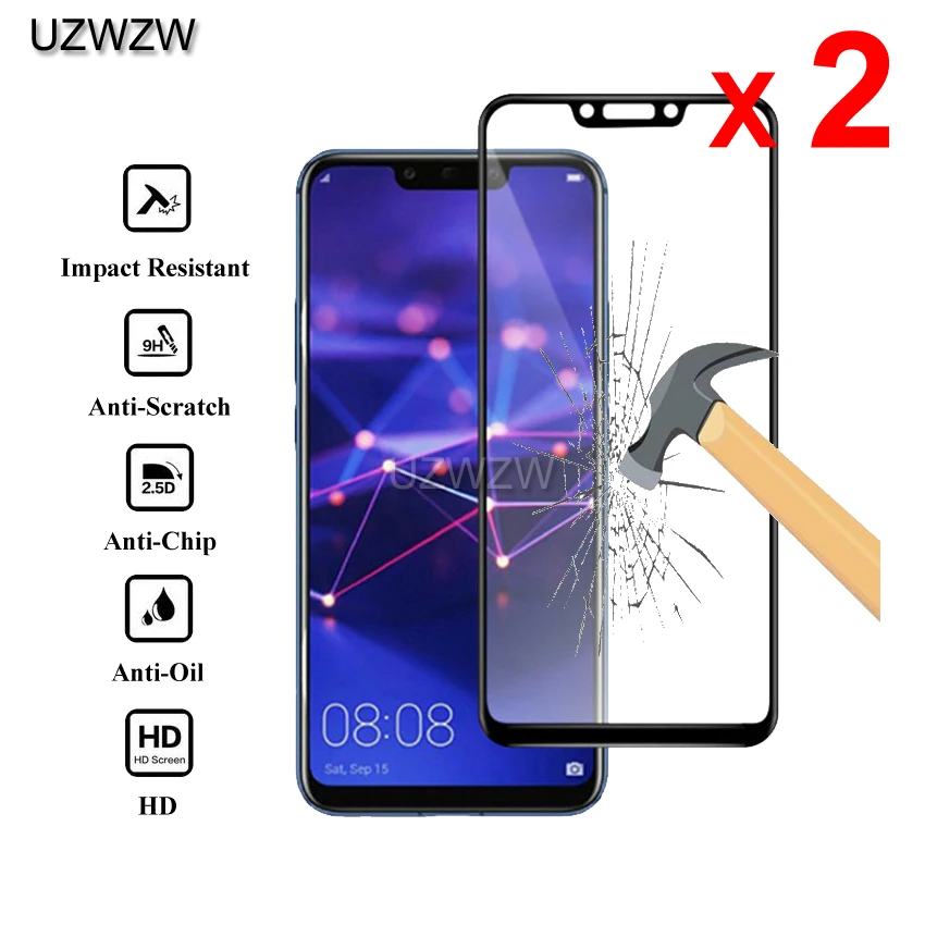 2 шт закаленное стекло для huawei mate 20/mate 20 lite Полное Покрытие 2.5D защита экрана закаленное стекло