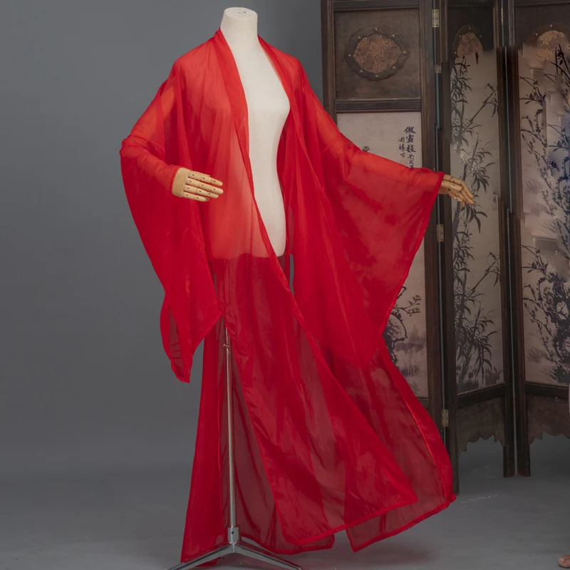 Фея китайские Hanfu большие рукава рубашка классического танца Костюм Мягкий мех