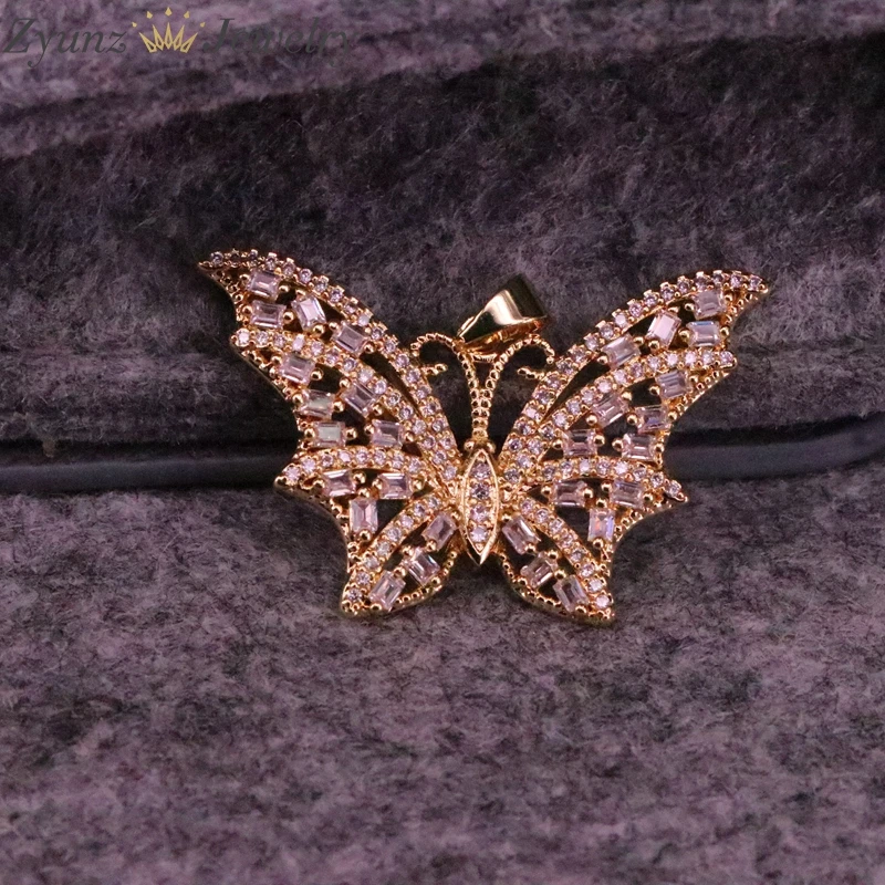 

5PCS, Shiny Gold /Silver Color Butterfly Charms, CZ Pave Butterfly Pendant, Dainty Charms, Necklace Charm Pendant