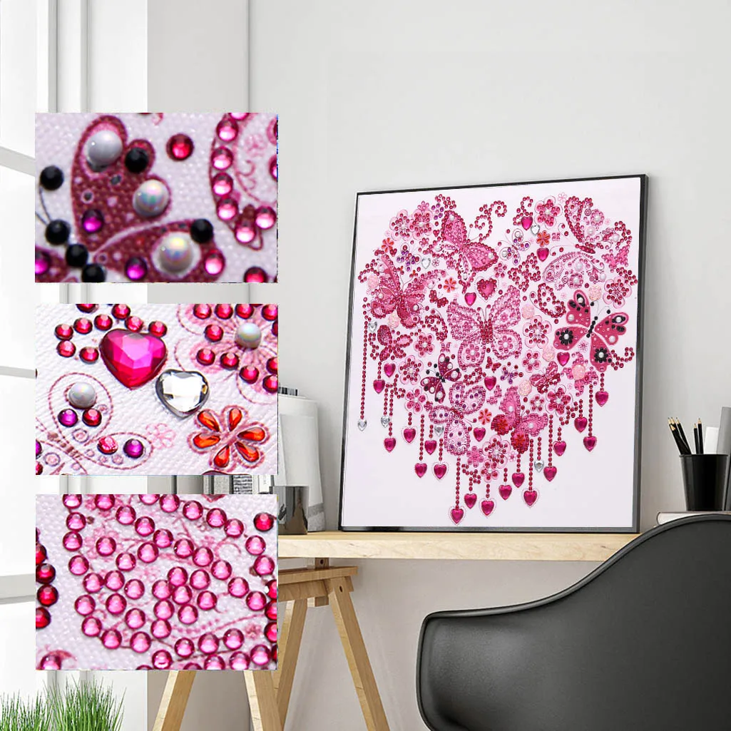 

DIY Diamond Painting Heart shaped diamond 5D Special Shape Partial Drill Crystal Diamond Art Kits decoration gift