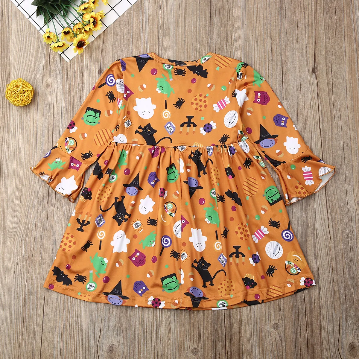 2019 Baby Spring Autumn Clothing Kid Girl Cartoon Funny Princess Dress Party Pageant Halloween Flare Long Sleeve Clothes 1-6T | Детская