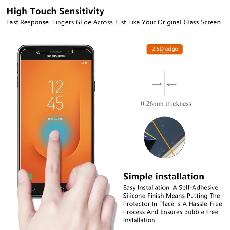 Переднее стекло для Galaxy J7 Duo Nxt Max Plus телефона 9H HD Защитное экрана Samsung J8 Prime Pro 2017 2018 |