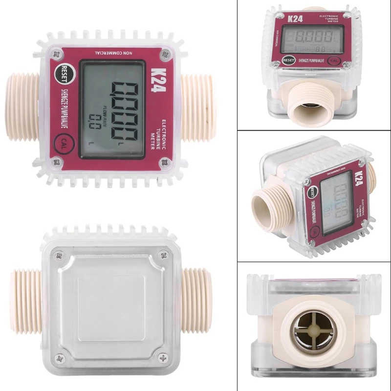 

K24 Turbine Digital Oil Fuel Flow Meter Gauge For Chemicals Liquid Water