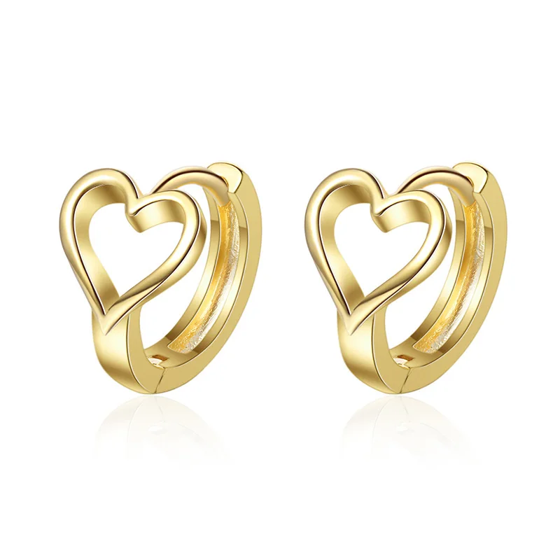 

Women's Fashion Small Hoop Earrings Heart Shape Golden/White Minimal Huggies Tiny Female Earring Piercing Jewelry Best Gifts