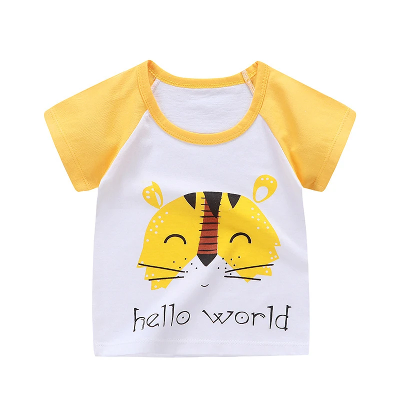 

ZWY1110 Boys & Girls Cartoon T-shirts Kids Dinosaur Print T Shirt Children Summer Short Sleeve T-shirt Cotton Tops Clothing