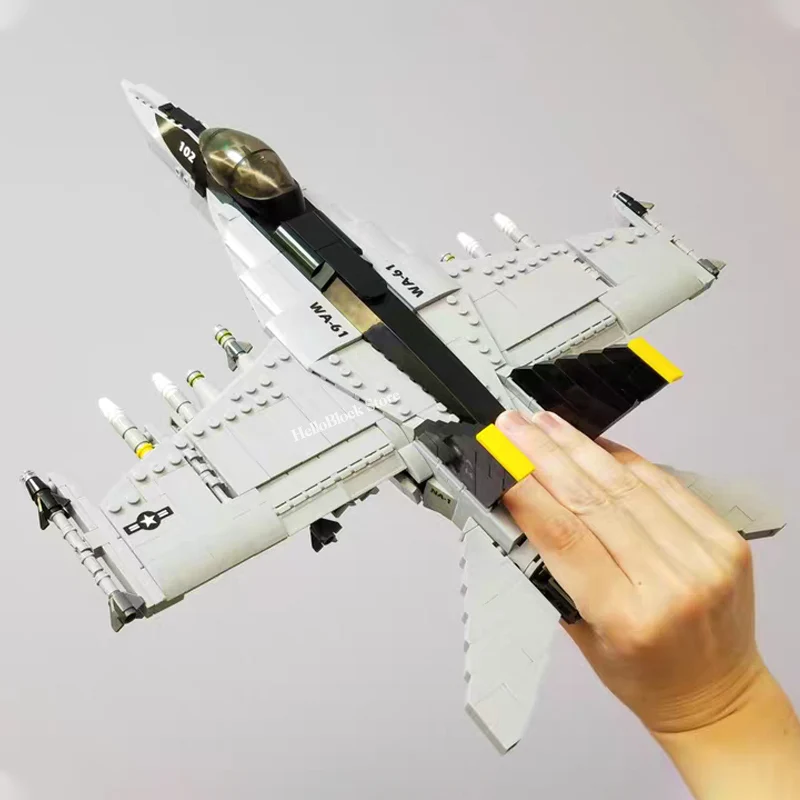 Военная серия F/A-18E истребитель вертолет AH-1Z VIPER самолет строительный блок с