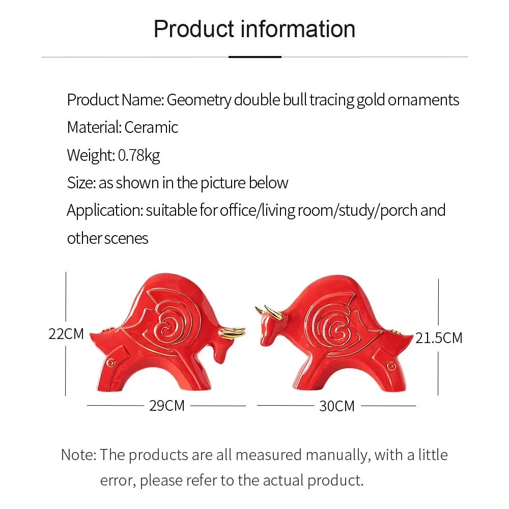 

Cow Ceramic Sculpture Home Decor for Living Room Desktop Decor Office Accessories Mascot Feng Shui Crafts Modern Home Decore