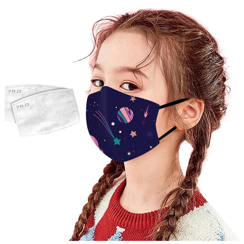 Детская маска для полости рта + 2 шт. фильтры чехол с мультипликационными героями