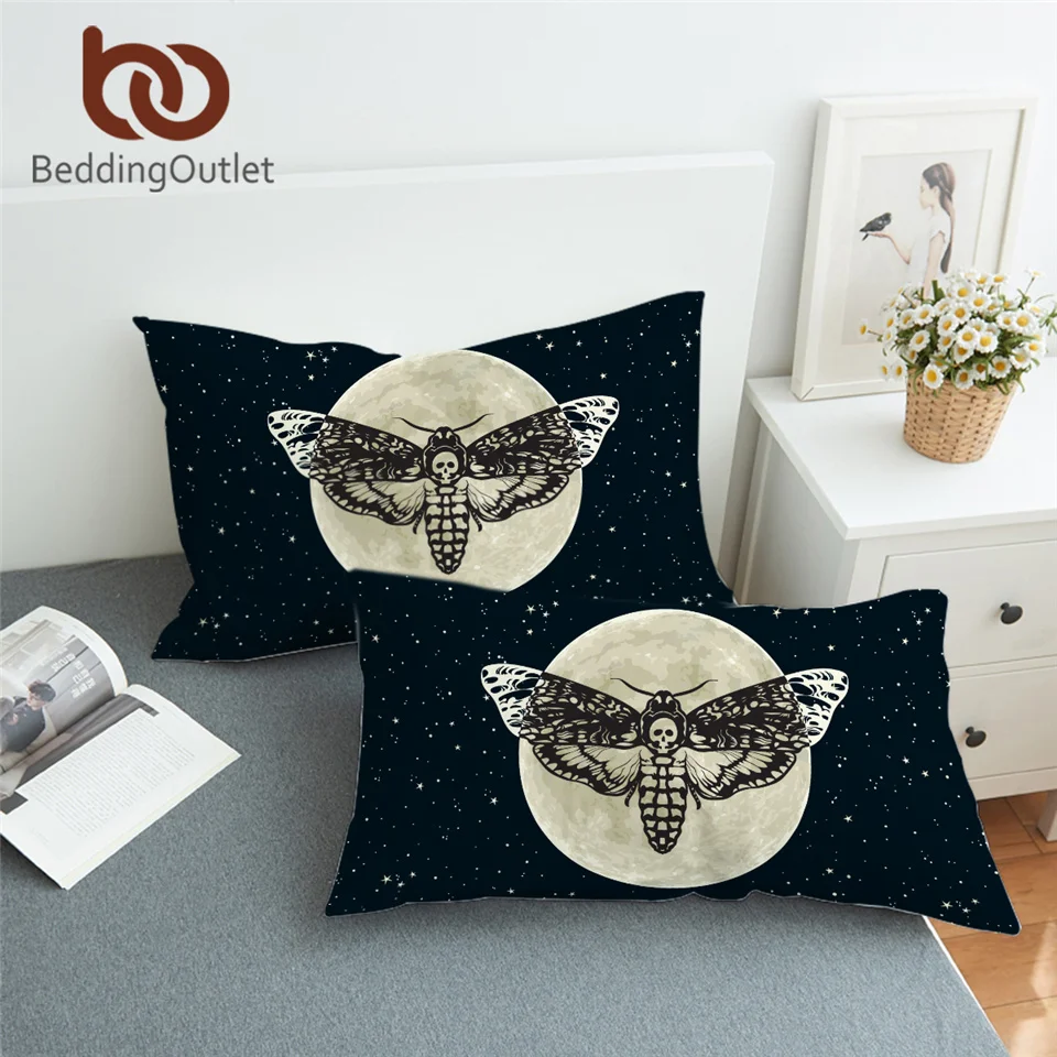 Постельные принадлежности Outlet Death Moth чехол для подушки в готическом стиле Подушка "череп" Чехол бабочка постельные принадлежности Синие Звезды наволочки для подушки для дома 2 шт 50x75 см
