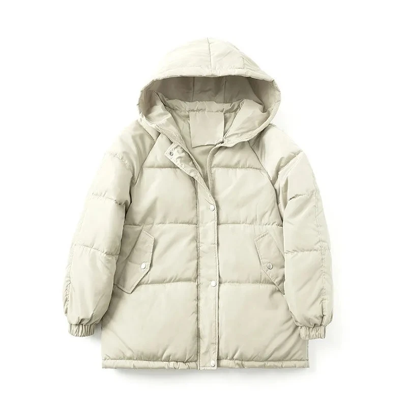 

Зимнее пальто, женские парки, толстые осенние черные большие фиолетовые пуховики с капюшоном, свободная одежда в стиле Харадзюку, ретро, 2022