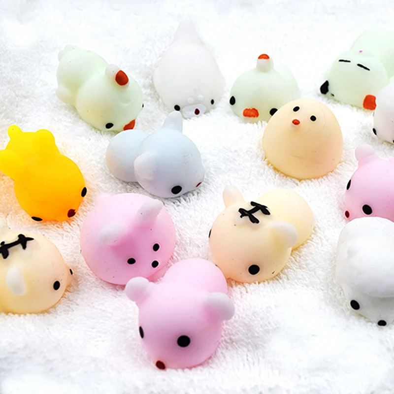 Mini animales blandos para apretar, juguete antiestr&eacute;s para aliviar el estr&eacute;s, Kawaii, Mochi-0