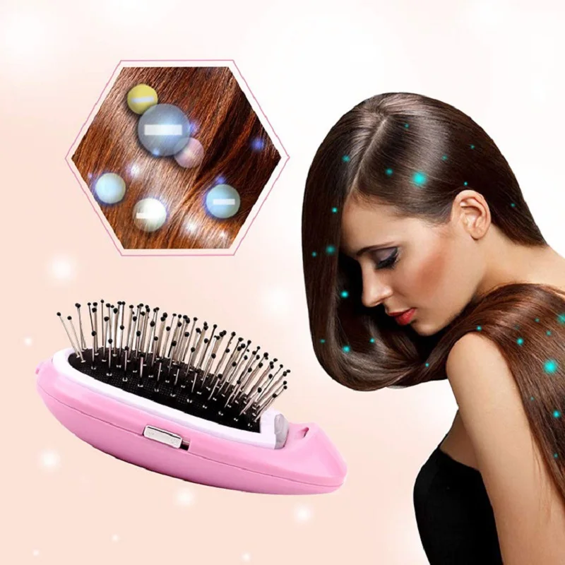 

Ionic Electric Hairbrush, Portable Electric Ionic Hairbrush Negative Ions Hair Comb Brush Hair Modeling Styling Magic Hairbrush