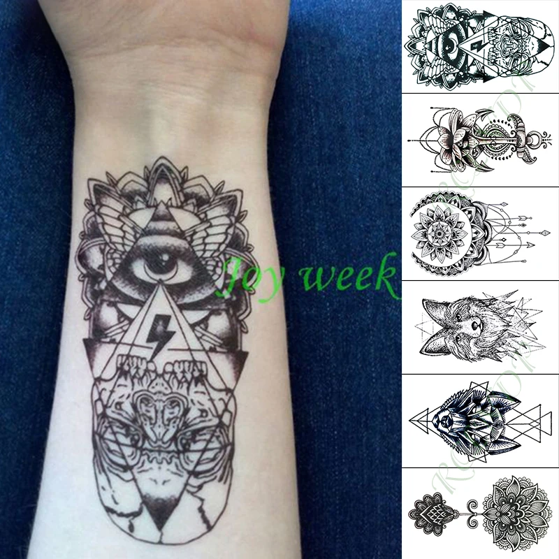 Водонепроницаемая Временная тату-наклейка биение сердца Ключ Любовь поддельные