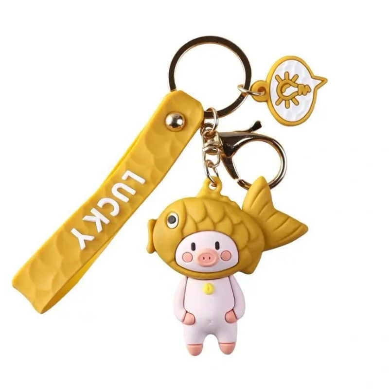 

Snapper yaki cat pendant keychain headset cute doll piggy net red Japanese couple car bag silicone key ring gift