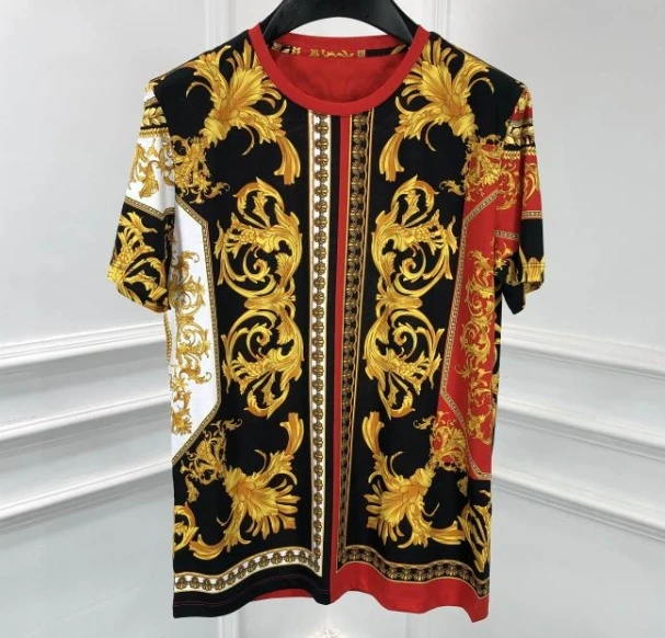 

Новые модные хлопковые повседневные мужские футболки с цветочным принтом