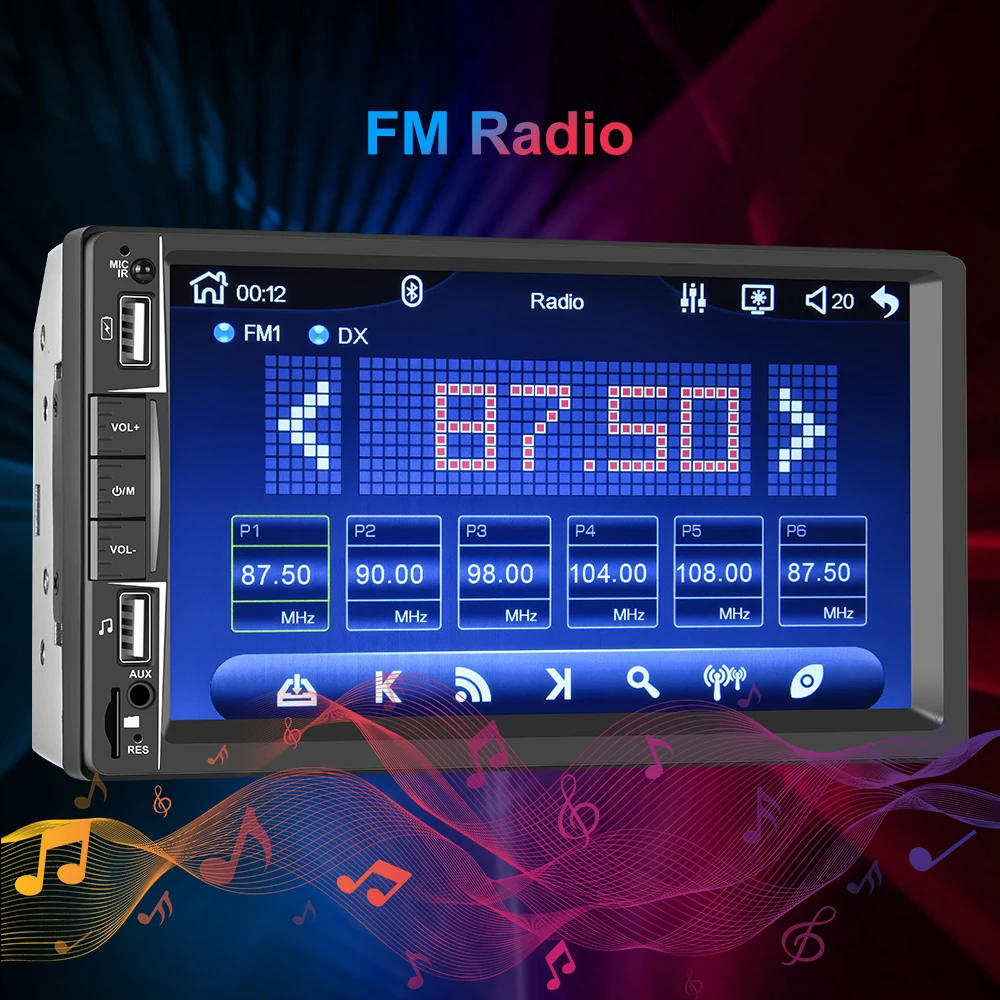 Podofo 2din Car Radio Andorid Auto Bluetooth Stereo Multimedia MP5 Player Apple CARPLAY Autoradio FM 2DIN Carplay Kit For Toyota |