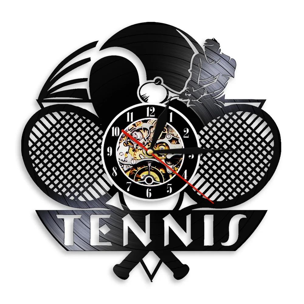 

Tennis Art Vinyl Record Wall Clock Watches Ball Wall Art Wimbledon Tennis Vinyl Clocks Wall Party Favors Sport Room Decor