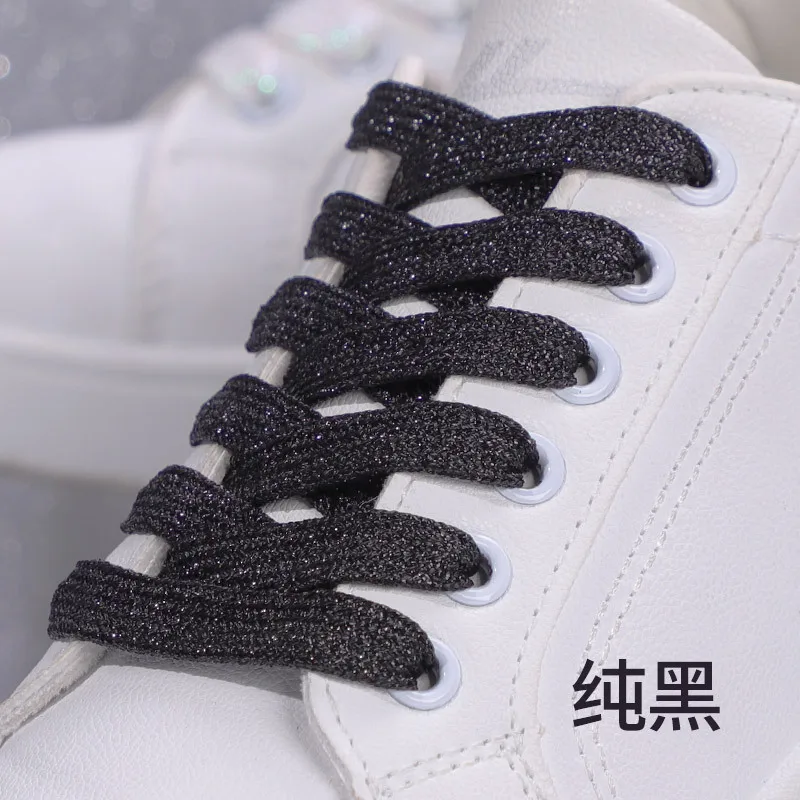 

1 Pair of Colored Gold and Silver Laces Sneakers Casual Shoes All Kinds of Trendy Shoes 1 Cm Wide Laces Shoe Accessories